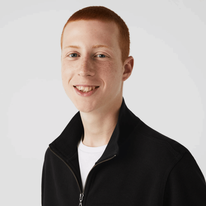 crna 031 6H4B1034 muškarci Lacoste jakna od flisa s stojećim ovratnikom s patentnim zatvaračem