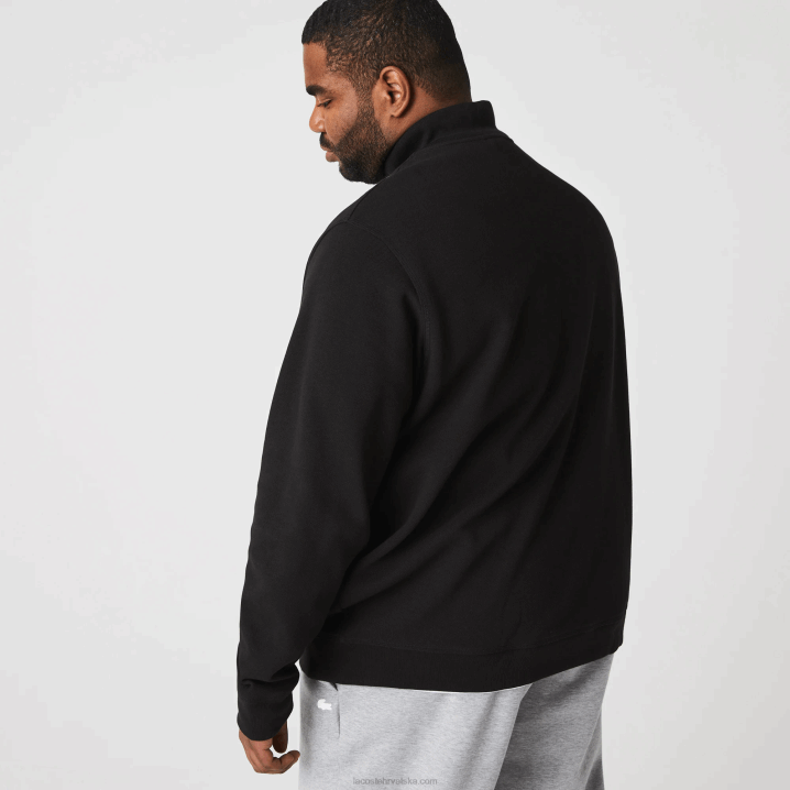 crna 031 6H4B1034 muškarci Lacoste jakna od flisa s stojećim ovratnikom s patentnim zatvaračem