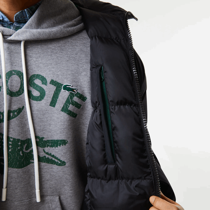 crna 031 6H4B1294 muškarci Lacoste brendirana duga pufer jakna