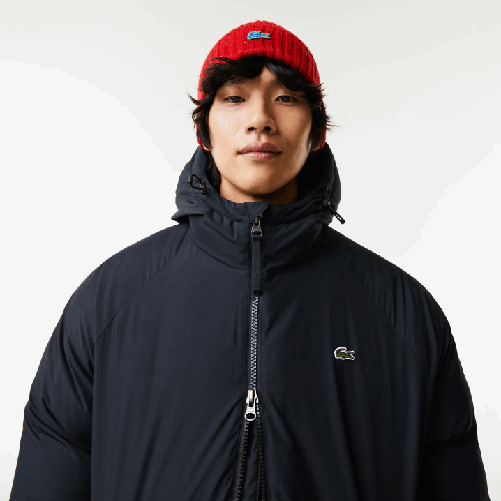 crna 031 6H4B1294 muškarci Lacoste brendirana duga pufer jakna