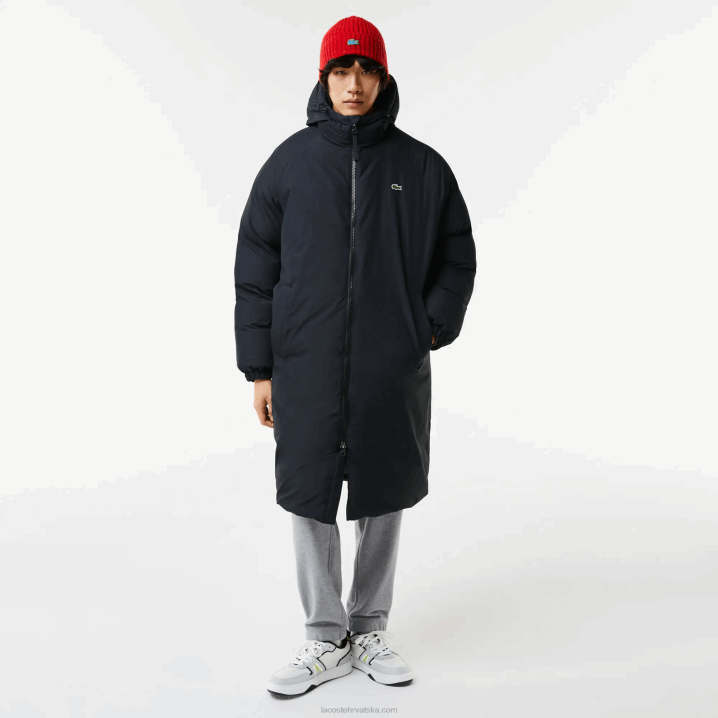 crna 031 6H4B1294 muškarci Lacoste brendirana duga pufer jakna