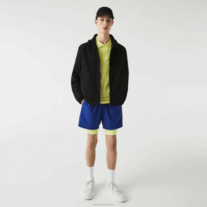 crna 031 6H4B1314 muškarci Lacoste vodootporna kratka jakna s patentnim zatvaračem