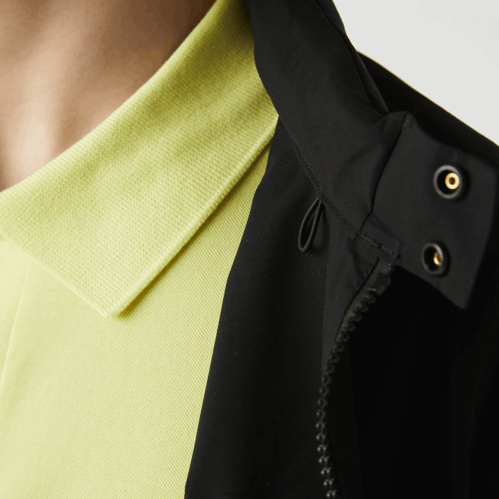 crna 031 6H4B1314 muškarci Lacoste vodootporna kratka jakna s patentnim zatvaračem