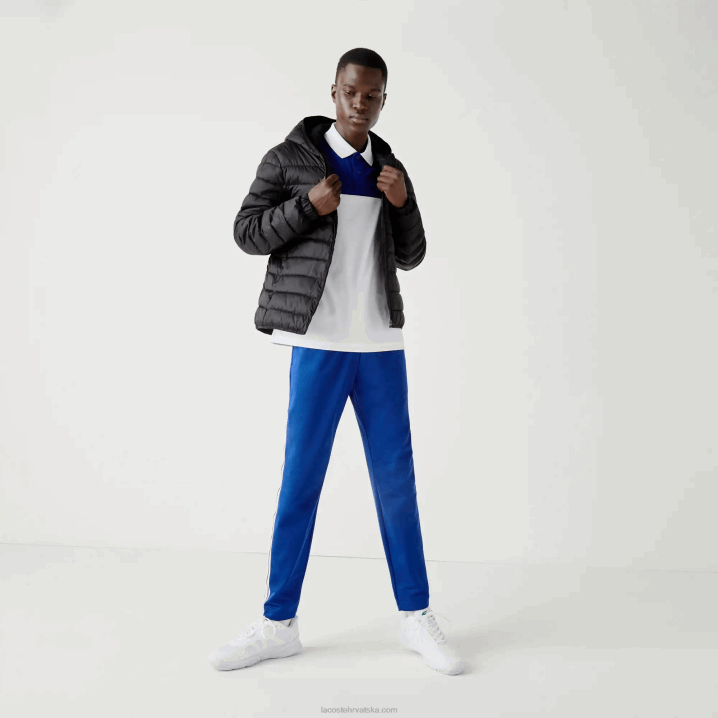 crna c31 6H4B1319 muškarci Lacoste sportska vodootporna prošivena jakna s kapuljačom