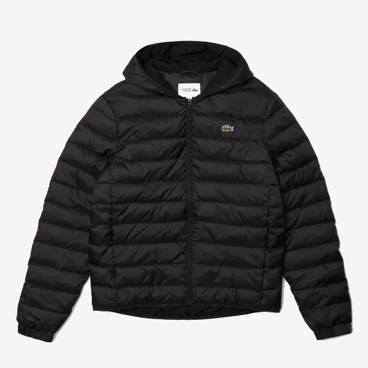 crna c31 6H4B1319 muškarci Lacoste sportska vodootporna prošivena jakna s kapuljačom