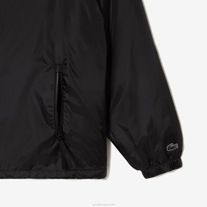 crna c31 6H4B389 muškarci Lacoste skraćena prošivena jakna s kapuljačom