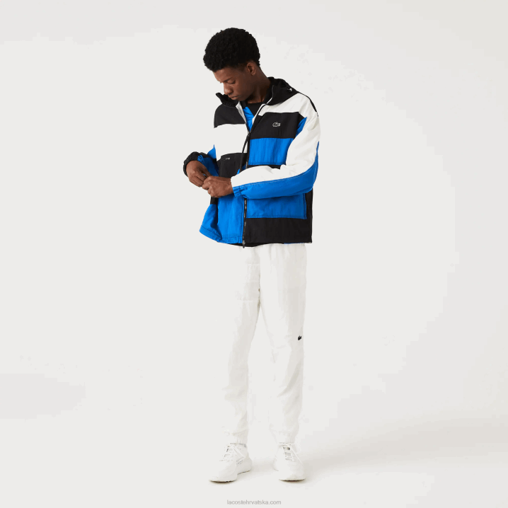 crno plavo bijelo se1 6H4B1248 muškarci Lacoste jakna s patchwork efektom