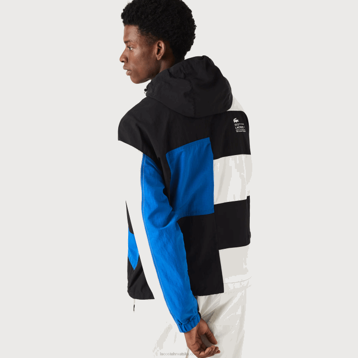 crno plavo bijelo se1 6H4B1248 muškarci Lacoste jakna s patchwork efektom