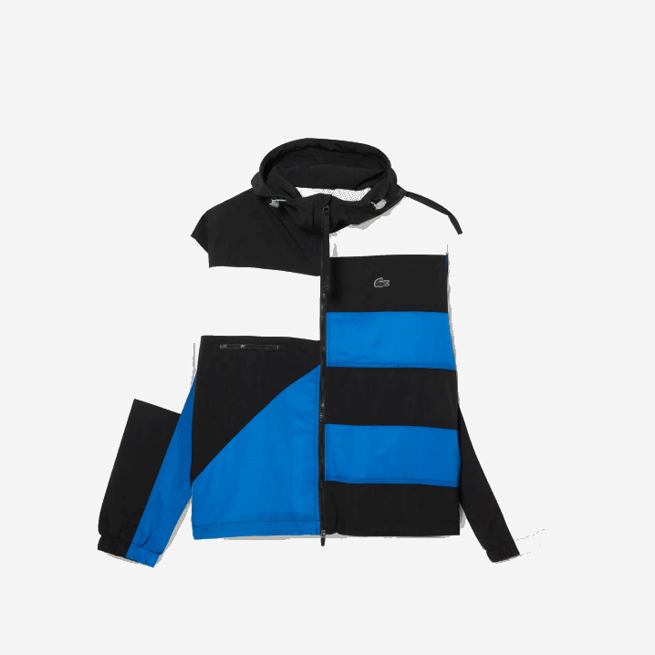 crno plavo bijelo se1 6H4B1248 muškarci Lacoste jakna s patchwork efektom