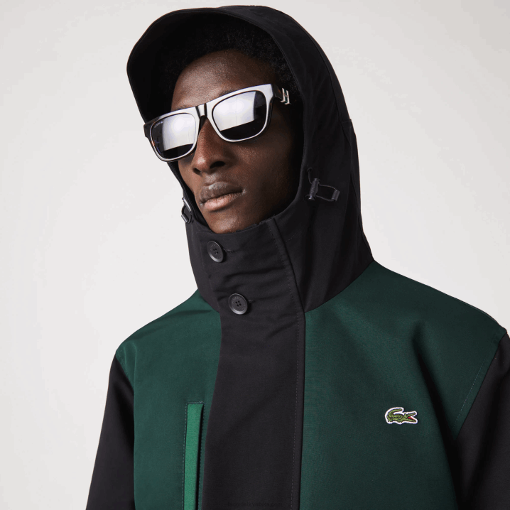 crno plavo zeleno ndn 6H4B1247 muškarci Lacoste vodoodbojna jakna od kepera u boji