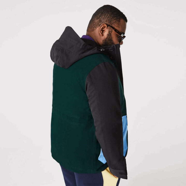 crno plavo zeleno ndn 6H4B1247 muškarci Lacoste vodoodbojna jakna od kepera u boji