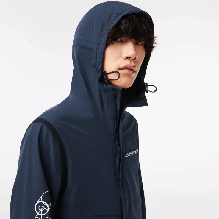 kratke trenirke od recikliranog poliamida plavi kxe 6H4B10 Lacoste muškarci