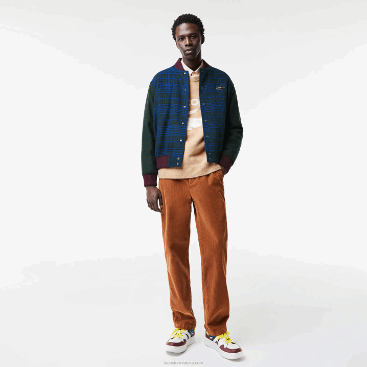 mornarsko zelena crna plava v48 6H4B1220 muškarci Lacoste brendirana stražnja sveučilišna jakna