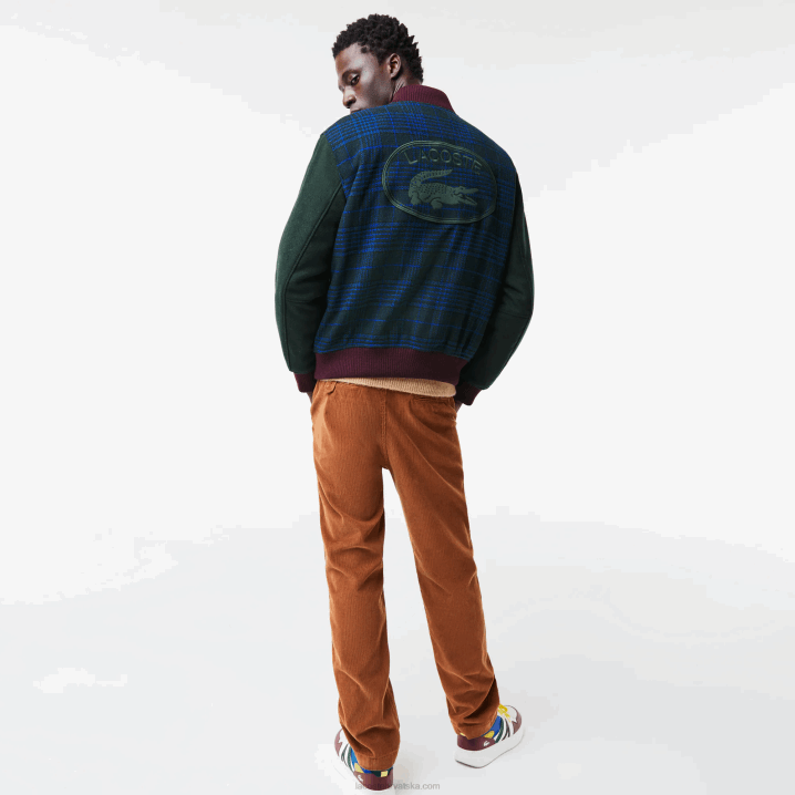 mornarsko zelena crna plava v48 6H4B1220 muškarci Lacoste brendirana stražnja sveučilišna jakna