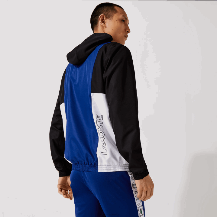 plava crna bijela alv 6H4B1322 muškarci Lacoste sportska colorblock lagana jakna s patentnim zatvaračem