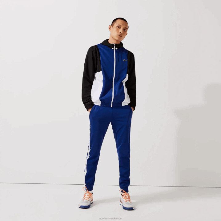 plava crna bijela alv 6H4B1322 muškarci Lacoste sportska colorblock lagana jakna s patentnim zatvaračem