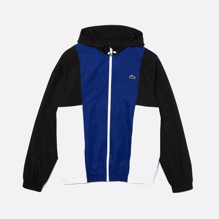 plava crna bijela alv 6H4B1322 muškarci Lacoste sportska colorblock lagana jakna s patentnim zatvaračem