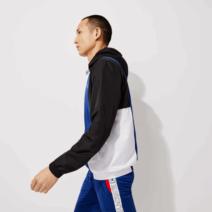 plava crna bijela alv 6H4B1322 muškarci Lacoste sportska colorblock lagana jakna s patentnim zatvaračem