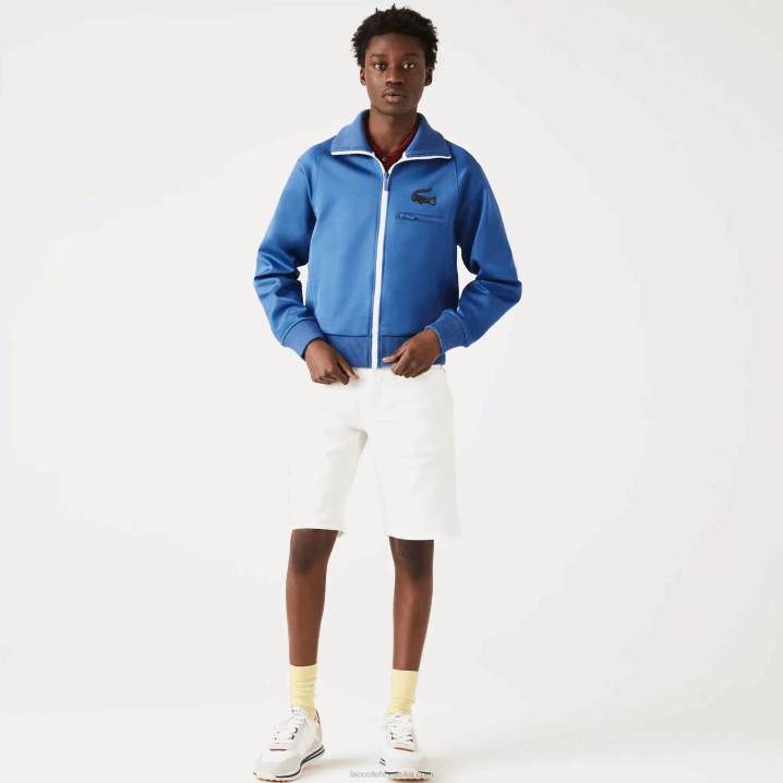 plava hn8 6H4B1203 muškarci Lacoste jakna s patentnim zatvaračem s ovratnikom u obliku krokodila