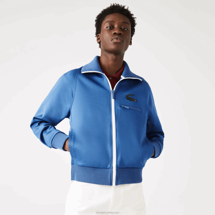 plava hn8 6H4B1203 muškarci Lacoste jakna s patentnim zatvaračem s ovratnikom u obliku krokodila
