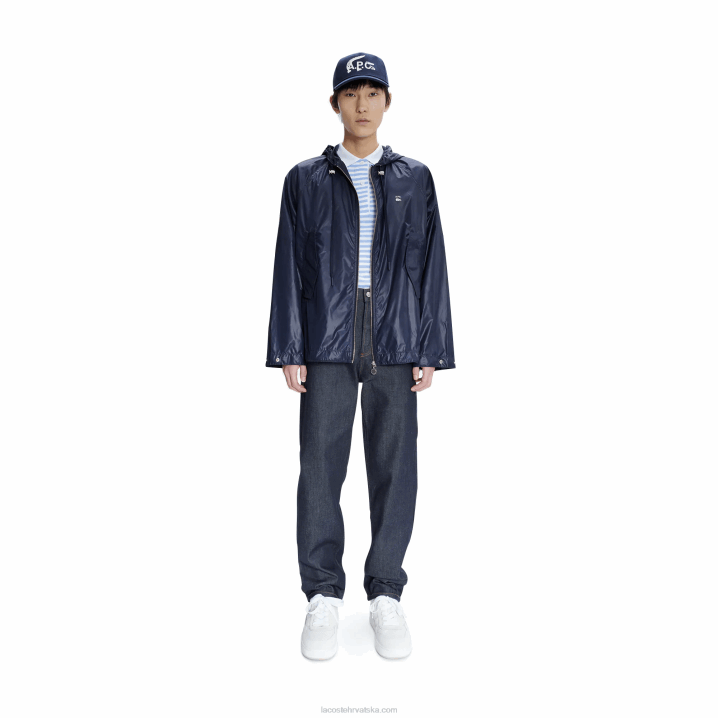 plava težina 6H4B1310 muškarcilacoste x a.p.c. vodootporna najlonska jakna s kapuljačom