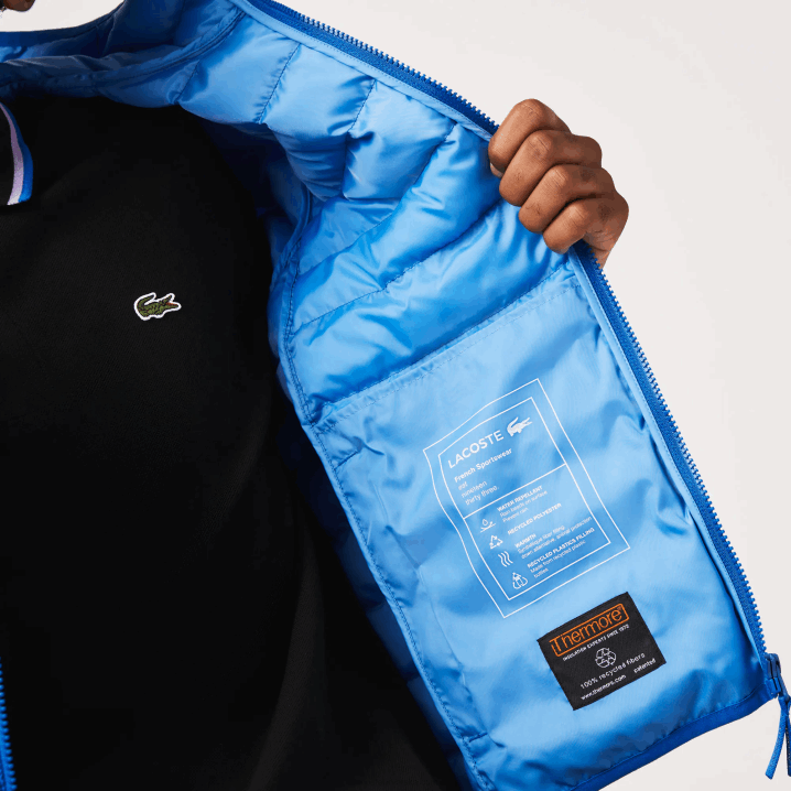 plavi k1q 6H4B1264 muškarci Lacoste prošivena jakna s kapuljačom
