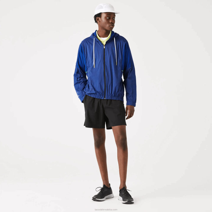 plavo crni mqs 6H4B1306 muškarci Lacoste sportska najlonska jakna s patentnim zatvaračem