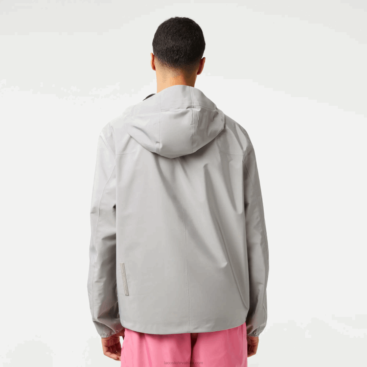 siva kzw 6H4B387 muškarci Lacoste vodootporna kratka jakna