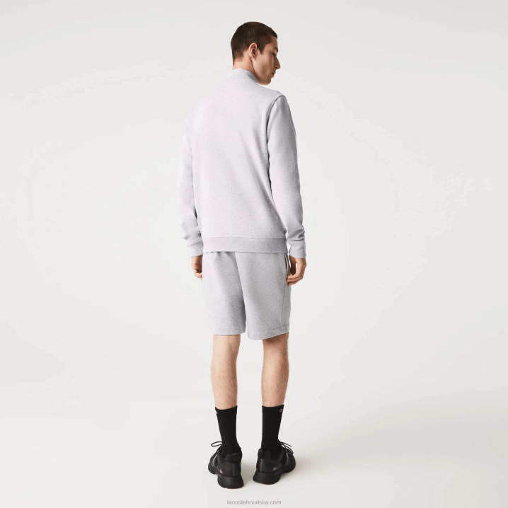 sivi chine cca 6H4B1036 muškarci Lacoste jakna od flisa s stojećim ovratnikom s patentnim zatvaračem