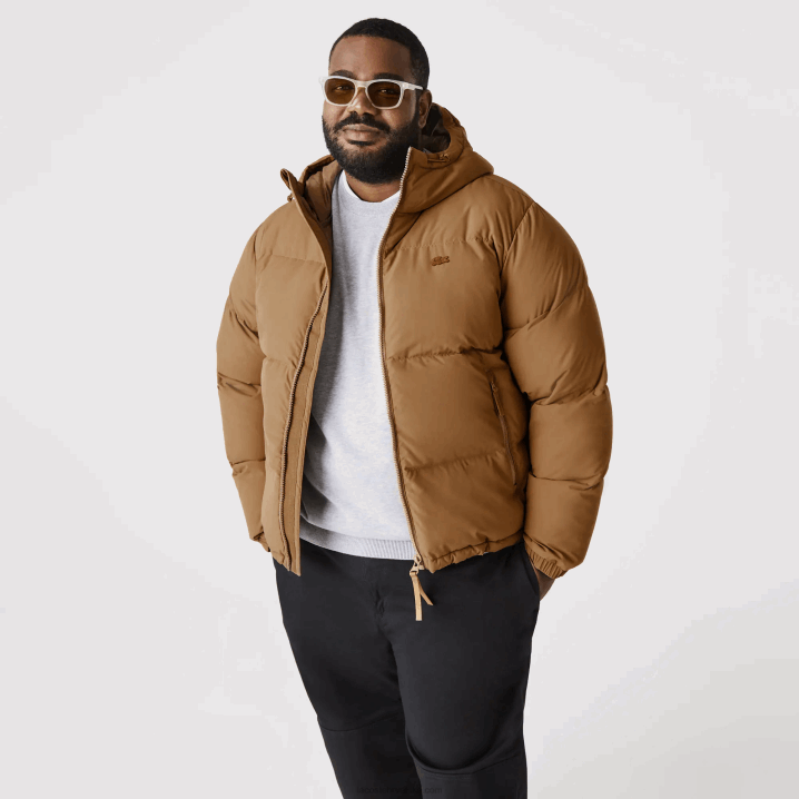 smeđa z0w 6H4B1231 muškarci Lacoste prošivena vodoodbojna jakna