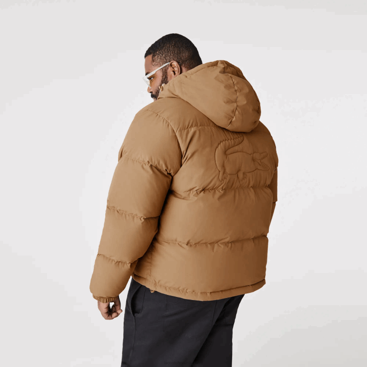 smeđa z0w 6H4B1231 muškarci Lacoste prošivena vodoodbojna jakna