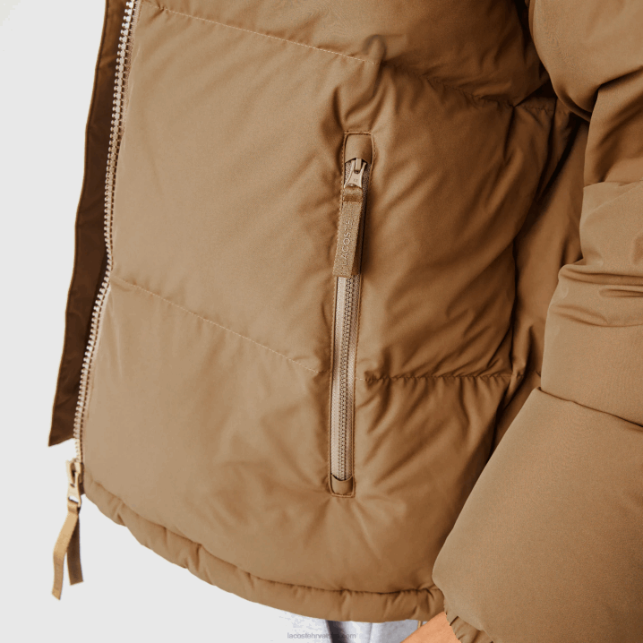 smeđa z0w 6H4B1231 muškarci Lacoste prošivena vodoodbojna jakna