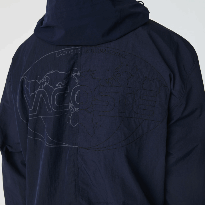 tamnoplava 5fs 6H4B1315 muškarci Lacoste jakna s patentnim zatvaračem s živim grafičkim logotipom u boji