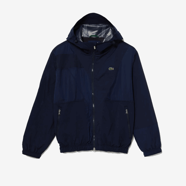 tamnoplava 5fs 6H4B1315 muškarci Lacoste jakna s patentnim zatvaračem s živim grafičkim logotipom u boji
