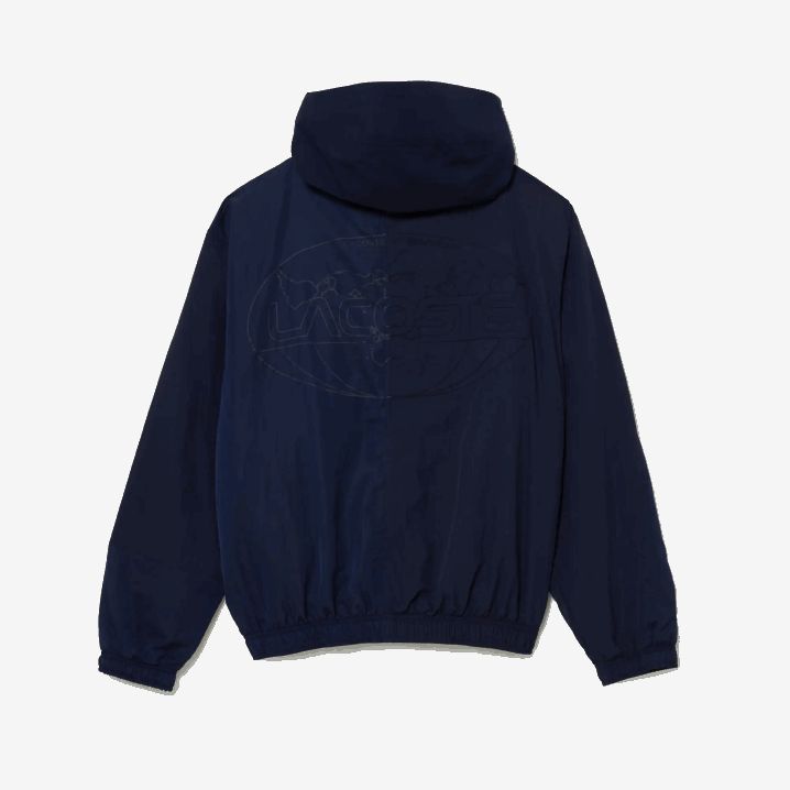 tamnoplava 5fs 6H4B1315 muškarci Lacoste jakna s patentnim zatvaračem s živim grafičkim logotipom u boji