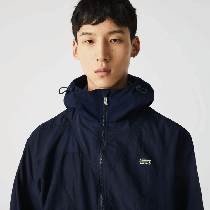 tamnoplava 5fs 6H4B1315 muškarci Lacoste jakna s patentnim zatvaračem s živim grafičkim logotipom u boji