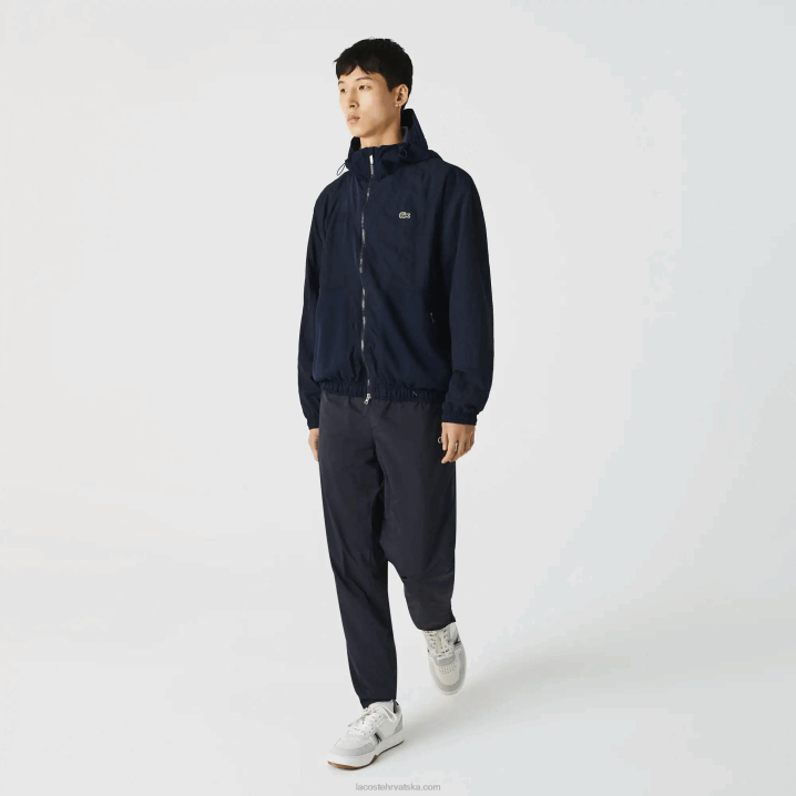 tamnoplava 5fs 6H4B1315 muškarci Lacoste jakna s patentnim zatvaračem s živim grafičkim logotipom u boji