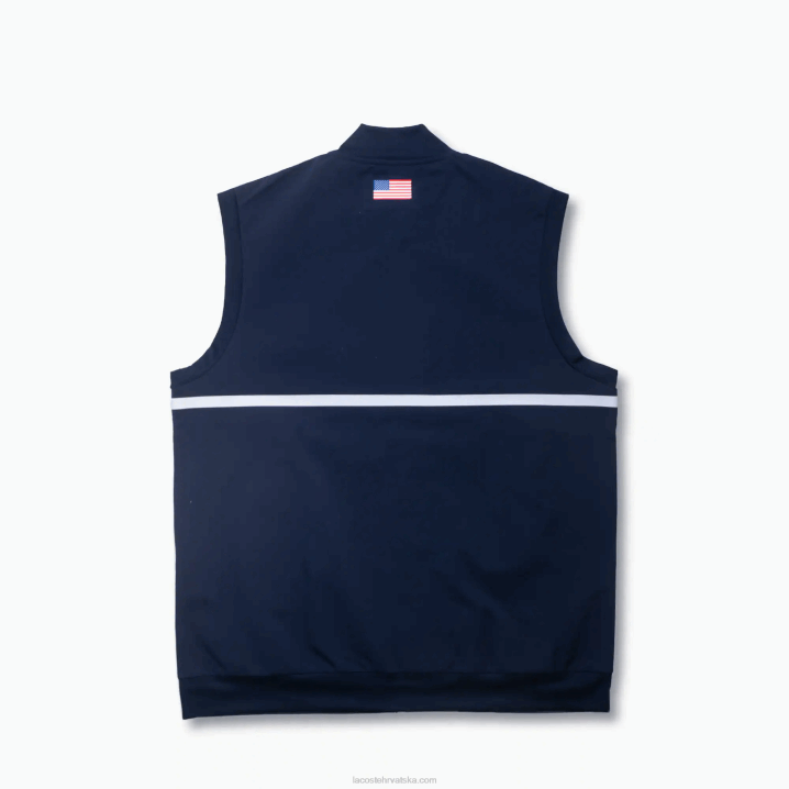tamnoplava crvena bijela db3 6H4B1311 muškarci Lacoste sportska jakna s kontrastnom trakom