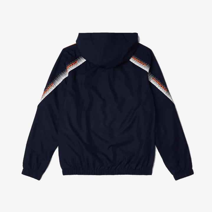 tamnoplava narančasta bijela ag4 6H4B379 muškarci Lacoste teniska jakna s kapuljačom od recikliranog poliestera