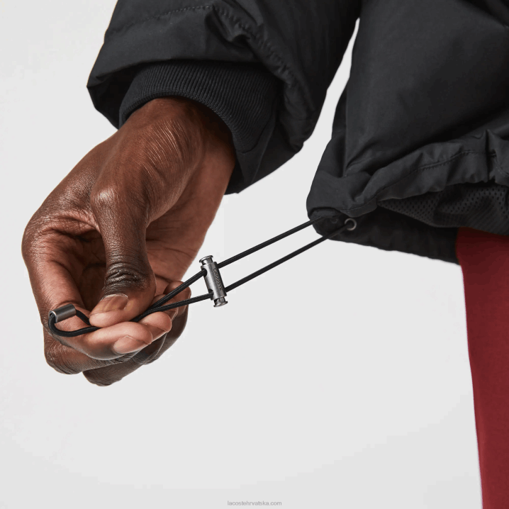 crna 031 6H4B1317 muškarci Lacoste dugi pufer kaput s odvojivom kapuljačom