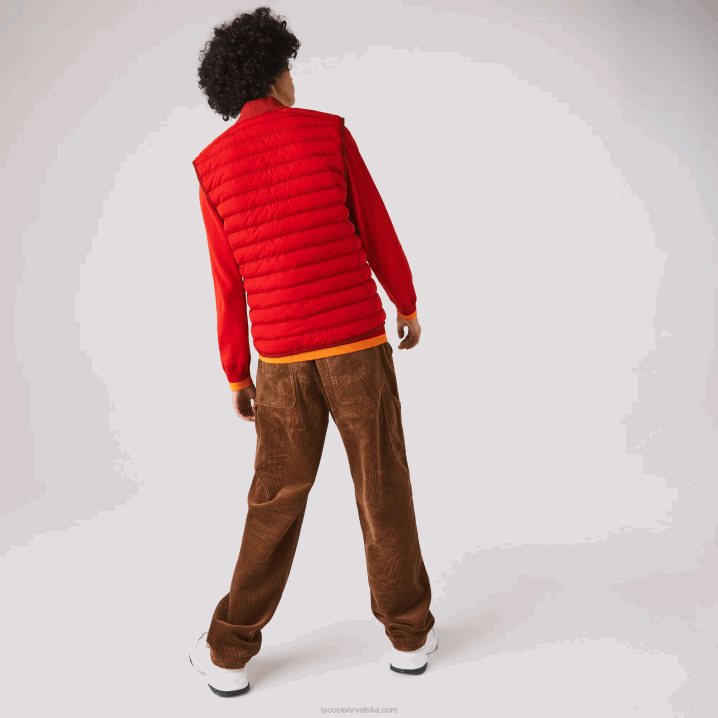 crvena 240 6H4B1288 muškarci Lacoste lagani sklopivi vodootporan pufer kaput