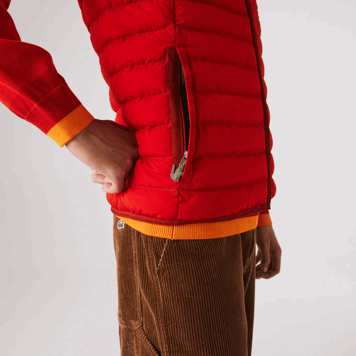 crvena 240 6H4B1288 muškarci Lacoste lagani sklopivi vodootporan pufer kaput