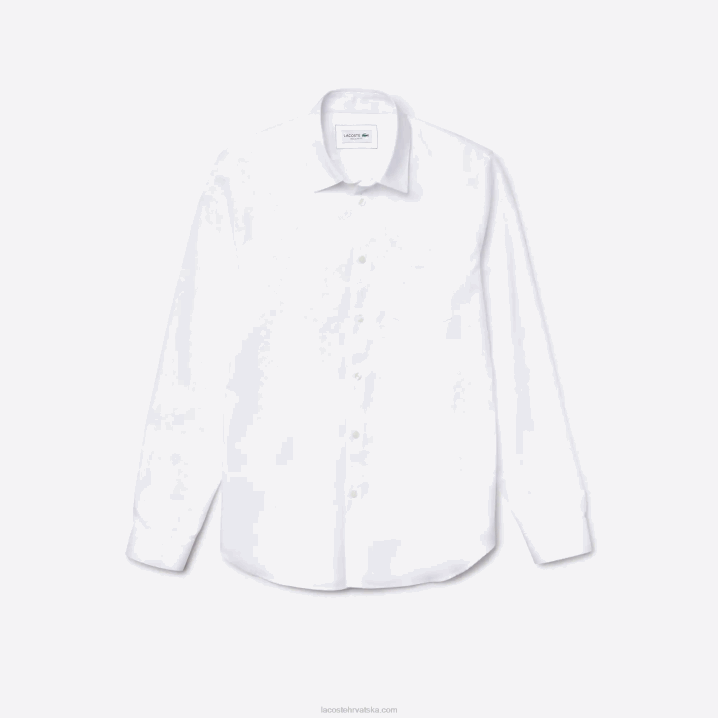 bijela 001 6H4B1614 muškarci Lacoste pamučna poplin košulja standardnog kroja