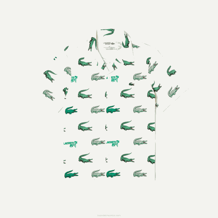 bijela 70v 6H4B473 muškarci Lacoste majica kratkih rukava s printom golfa