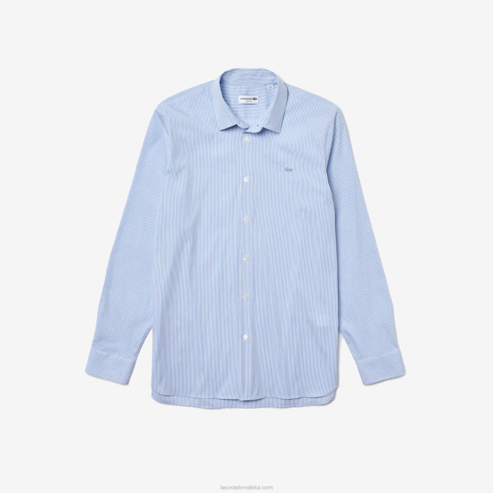 bijelo plava f6z 6H4B400 muškarci Lacoste uska prugasta košulja od popelina
