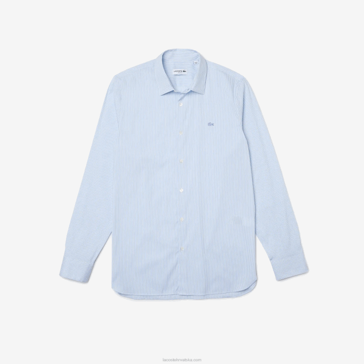 bijelo plava f6z 6H4B401 muškarci Lacoste pripijena košulja od rastezljivog popelina