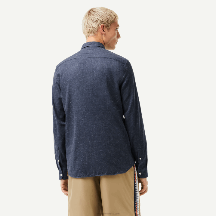 crno/bijelo hhw 6H4B1519 muškarci Lacoste pripijena pamučna chambray košulja