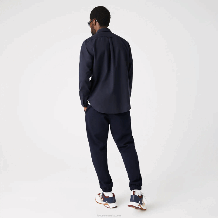 mornarsko plava 423 6H4B507 muškarci Lacoste oksfordska pamučna košulja s ovratnikom s gumbima