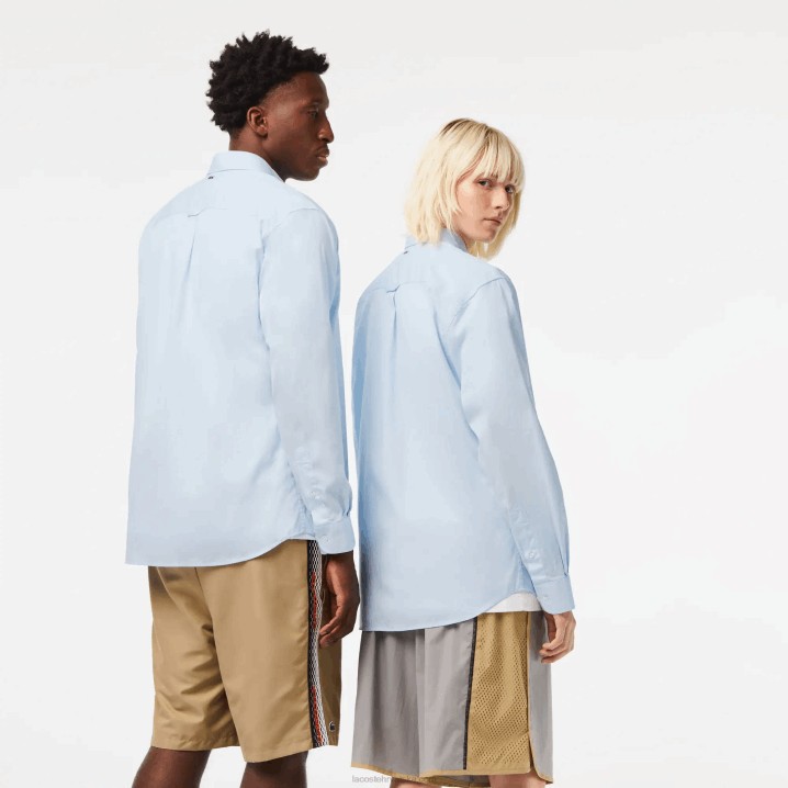 plava gn2 6H4B413 muškarci Lacoste velika krokodil pamučna košulja opuštenog kroja