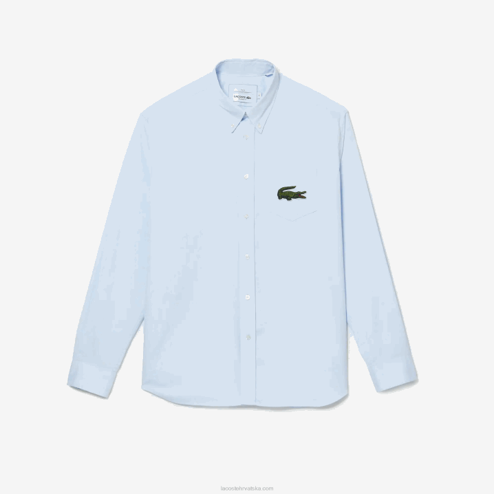 plava gn2 6H4B413 muškarci Lacoste velika krokodil pamučna košulja opuštenog kroja